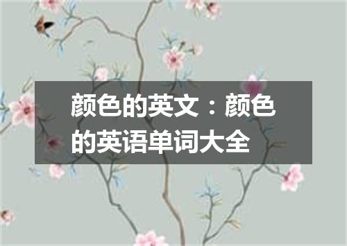 颜色的英文:颜色的英语单词大全