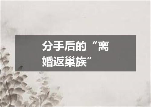 分手后的“离婚返巢族”