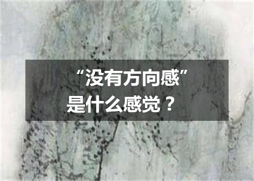 “没有方向感”是什么感觉?