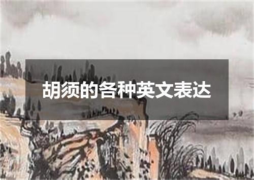 胡须的各种英文表达