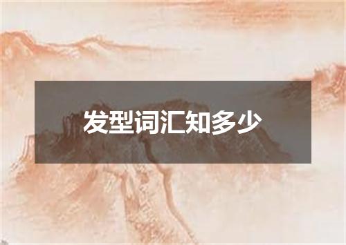 发型词汇知多少