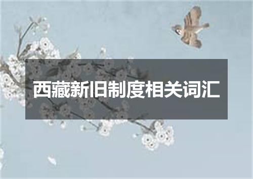 西藏新旧制度相关词汇