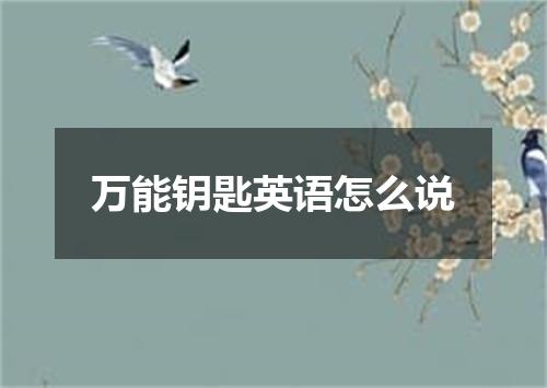 万能钥匙英语怎么说