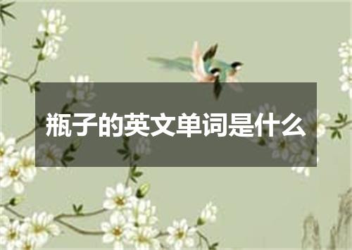瓶子的英文单词是什么