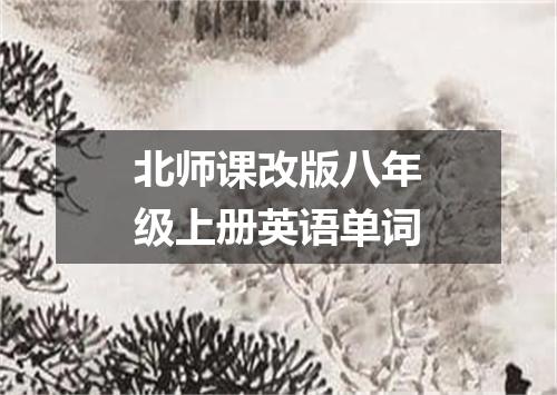 北师课改版八年级上册英语单词
