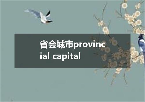 省会城市provincial capital
