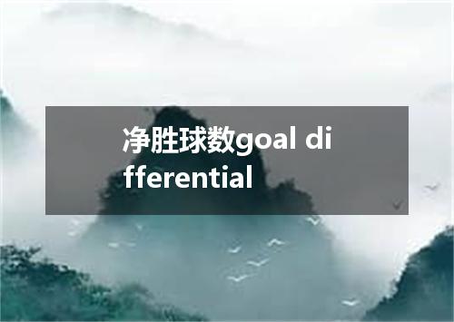 净胜球数goal differential