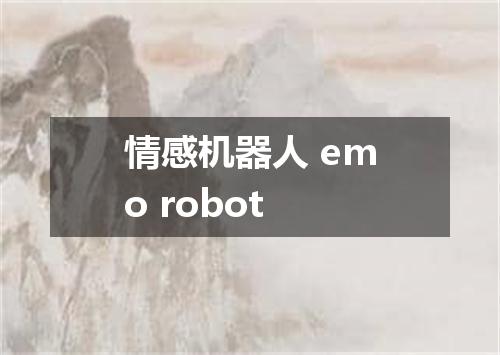 情感机器人 emo robot