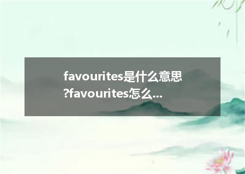 favourites是什么意思?favourites怎么发音?favourites的解释和用法