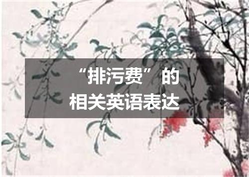 “排污费”的相关英语表达