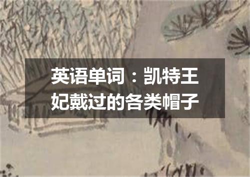 英语单词:凯特王妃戴过的各类帽子