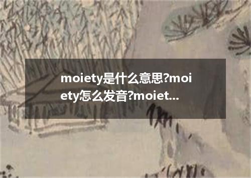 moiety是什么意思?moiety怎么发音?moiety的解释和用法