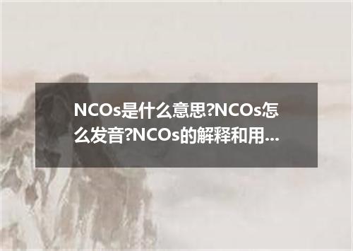 NCOs是什么意思?NCOs怎么发音?NCOs的解释和用法