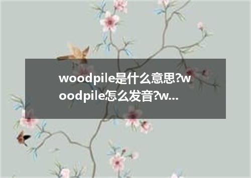 woodpile是什么意思?woodpile怎么发音?woodpile的解释和用法