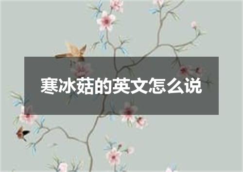 寒冰菇的英文怎么说