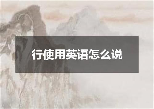 行使用英语怎么说