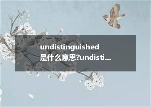 undistinguished是什么意思?undistinguished怎么发音?undistinguished的解释和用法