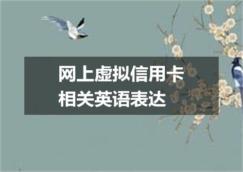 网上虚拟信用卡相关英语表达