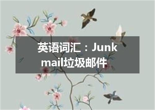 英语词汇:Junk mail垃圾邮件