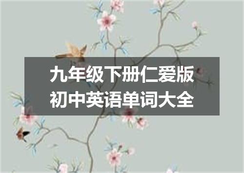 九年级下册仁爱版初中英语单词大全