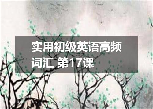 实用初级英语高频词汇 第17课