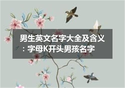 男生英文名字大全及含义:字母K开头男孩名字