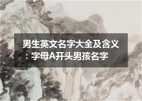男生英文名字大全及含义:字母A开头男孩名字