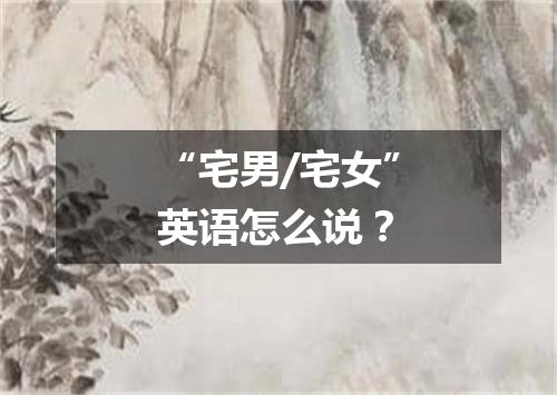 “宅男/宅女”英语怎么说?