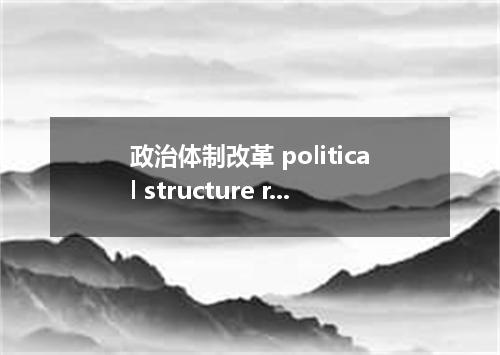 政治体制改革 political structure reform