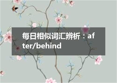 每日相似词汇辨析:after/behind