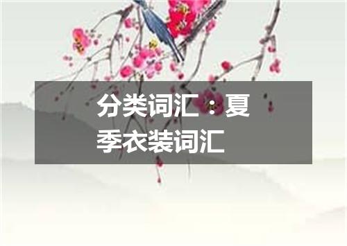 分类词汇:夏季衣装词汇