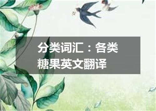 分类词汇:各类糖果英文翻译
