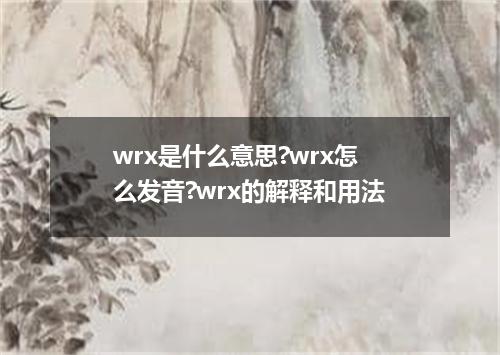 wrx是什么意思?wrx怎么发音?wrx的解释和用法