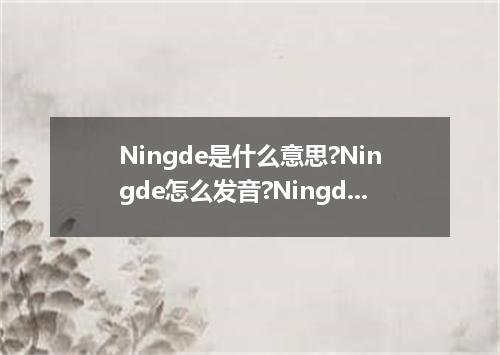 Ningde是什么意思?Ningde怎么发音?Ningde的解释和用法