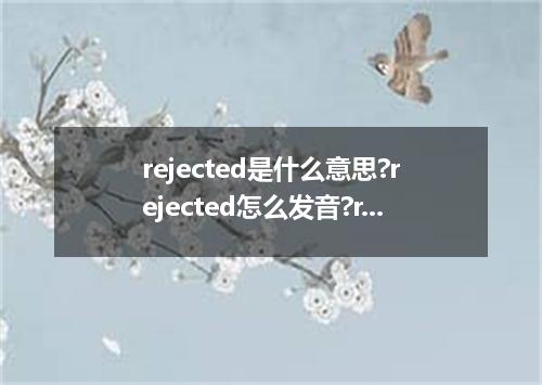 rejected是什么意思?rejected怎么发音?rejected的解释和用法
