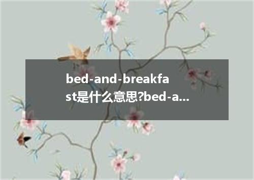 bed-and-breakfast是什么意思?bed-and-breakfast怎么发音?bed-and-breakfast的解释和用法