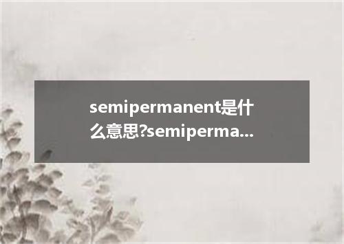 semipermanent是什么意思?semipermanent怎么发音?semipermanent的解释和用法