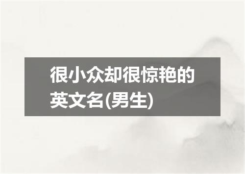 很小众却很惊艳的英文名(男生)