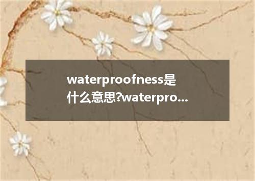 waterproofness是什么意思?waterproofness怎么发音?waterproofness的解释和用法