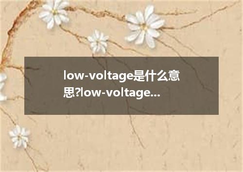 low-voltage是什么意思?low-voltage怎么发音?low-voltage的解释和用法