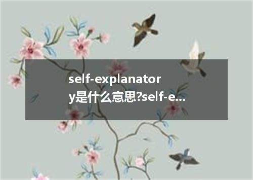 self-explanatory是什么意思?self-explanatory怎么发音?self-explanatory的解释和用法