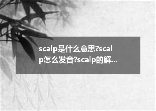 scalp是什么意思?scalp怎么发音?scalp的解释和用法