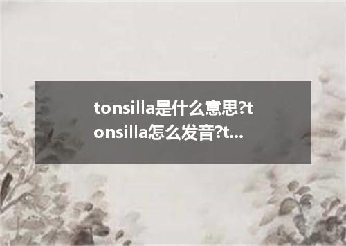 tonsilla是什么意思?tonsilla怎么发音?tonsilla的解释和用法