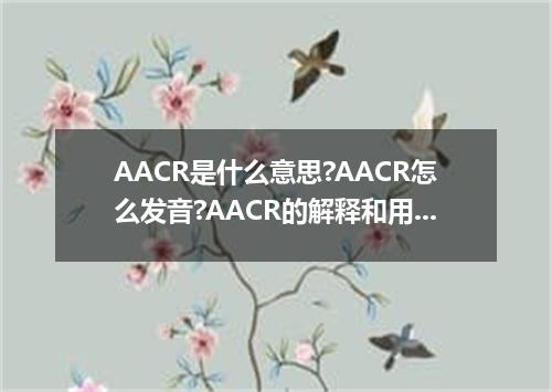 AACR是什么意思?AACR怎么发音?AACR的解释和用法