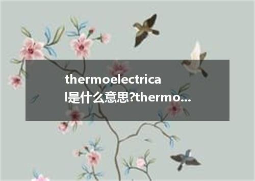 thermoelectrical是什么意思?thermoelectrical怎么发音?thermoelectrical的解释和用法
