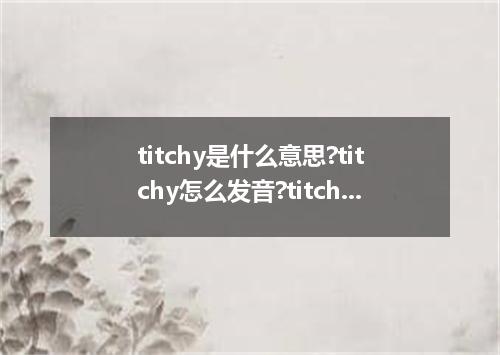 titchy是什么意思?titchy怎么发音?titchy的解释和用法