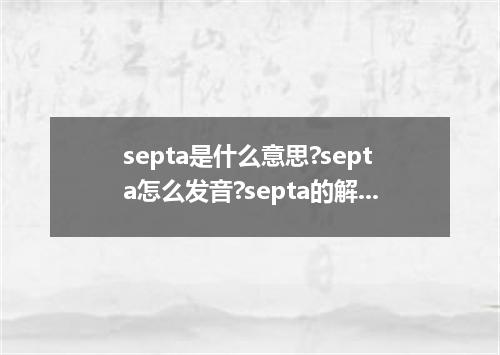 septa是什么意思?septa怎么发音?septa的解释和用法