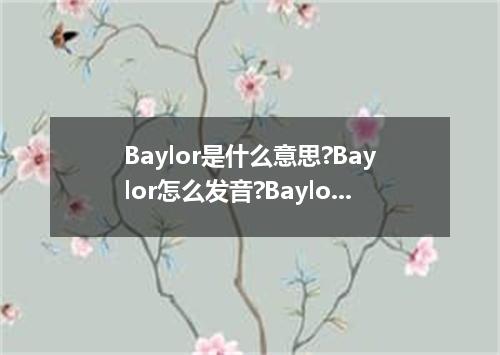 Baylor是什么意思?Baylor怎么发音?Baylor的解释和用法
