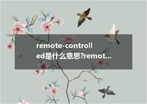 remote-controlled是什么意思?remote-controlled怎么发音?remote-controlled的解释和用法