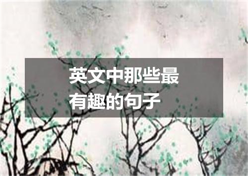 英文中那些最有趣的句子